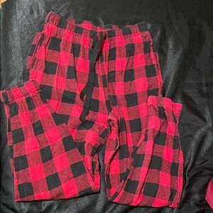 Old Navy Red and Black Check Pajama Bottoms